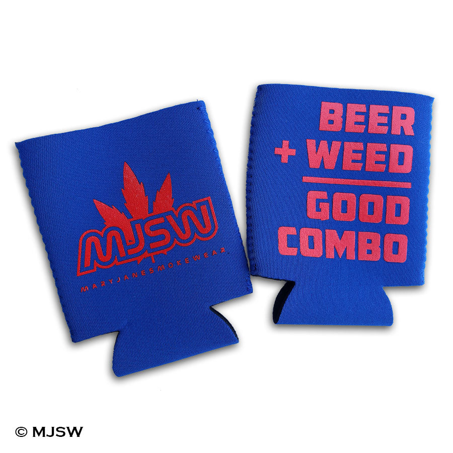 Beer + Weed Coozie - blue